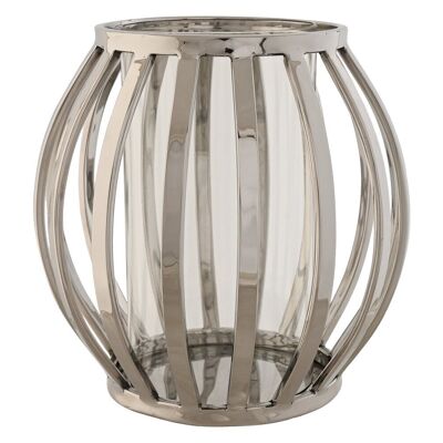 PORTAVELA ACERO CRISTAL 19X19X19 CROMADO PLATEADO PV212787
