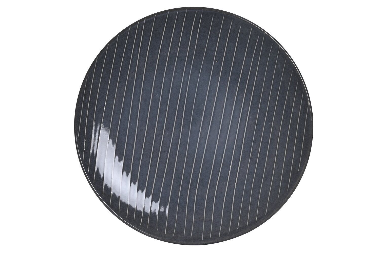 PIATTO GRES SMALTATO 27,3X27,3X3 RIGHE BLU PC202475