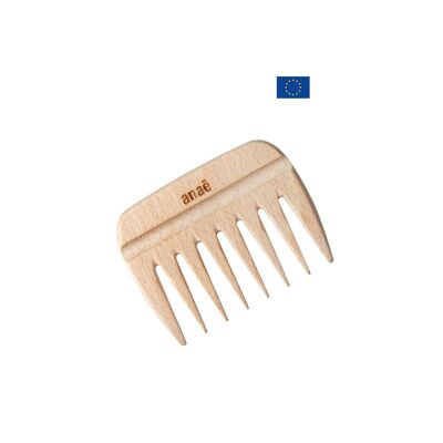 Curly and frizzy wooden hair comb