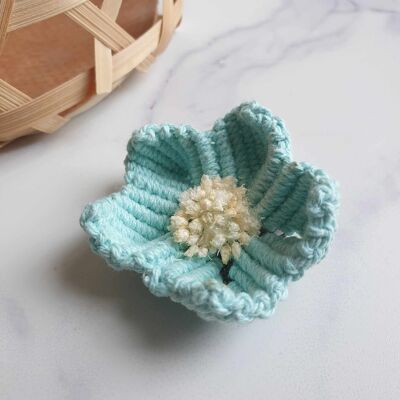 Water green flowered barrette