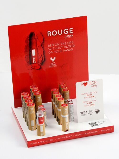 DARING RED DISPLAY - Refillable & vegan - 90% natural