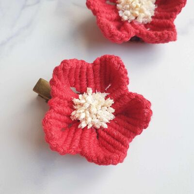 Red Flower Barrette