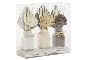 PLANTE SET 3 FLEUR SÈCHE CÉRAMIQUE 21X8X20 BLANC JA207878 1