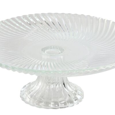 ASSIETTE EN VERRE 20,5X20,5X7,5 TRANSPARENT RAYÉ PC212528