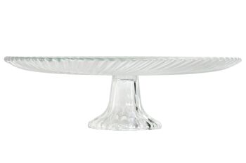 ASSIETTE EN VERRE 26X26X8 TRANSPARENT RAYÉ PC212527 3