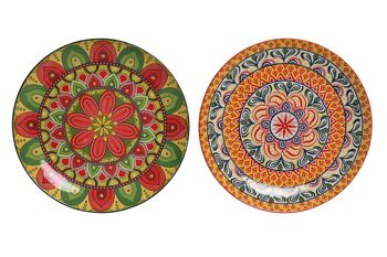 ASSIETTE GRÈS 26,5X26,5X3 MANDALA 2 ASSORT. PC209960 3