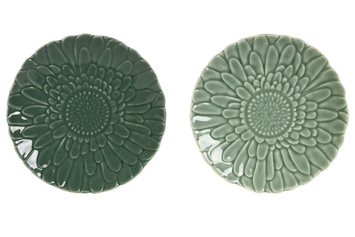 PORZELLANTELLER 16X16X2 RELIEFBLÄTTER 2 SURT. PC211477