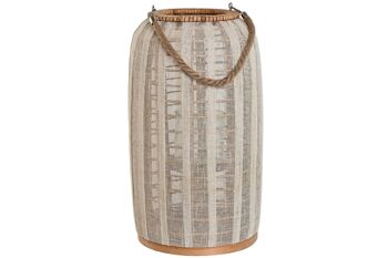 BOUGEOIR EN LIN BAMBOU 25X25X45 MANCHE BRUT NATUREL PV214167 4