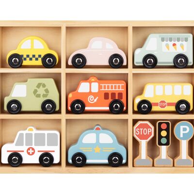 Transport- und Straßenschild-Set Pastell