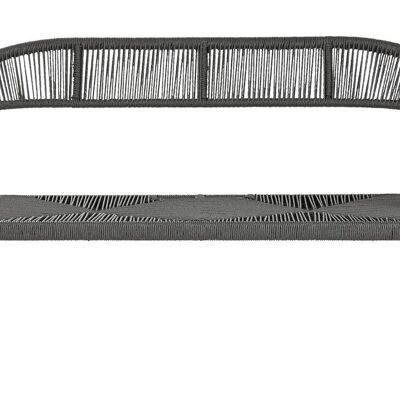 Aluminium-Ratan-Sofa, 131 x 55 x 76 cm, 2-Sitzer, Schwarz, MB211331