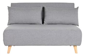 Canapé-lit en bois d'hévéa en polyester 120X91X78 2 personnes MB214293 1