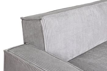 Canapé-lit en polyester 230x94x75 velours côtelé gris clair MB211731 6