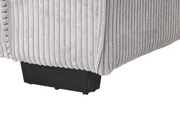 Canapé-lit en polyester 230x94x75 velours côtelé gris clair MB211731 7