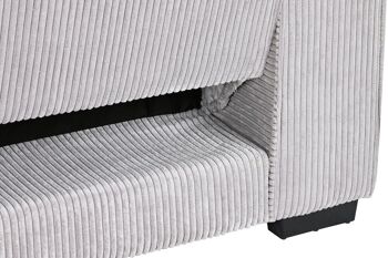 Canapé-lit en polyester 230x94x75 velours côtelé gris clair MB211731 9