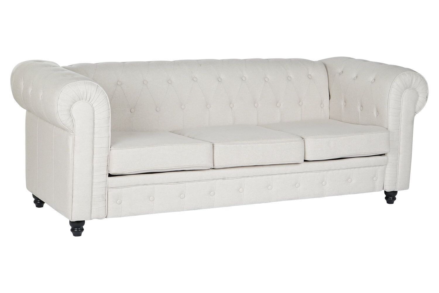 SOFA POLYESTER WOOD 209X84X76 CREAM MB205766