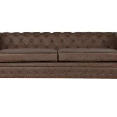 SOFA POLIESTER MADERA 216X78X70 3 PLAZAS MARRON MB211002