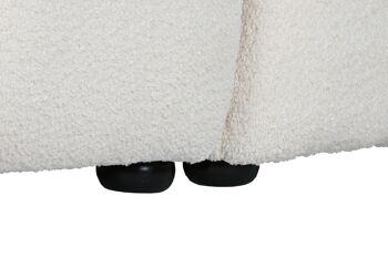 Canapé Bois Polyester 260x108x82 Boucle Blanc MB211724 6