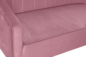 CANAPÉ POLYESTER MÉTAL 140X77X81 ROSE MB190846 2