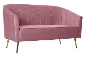 CANAPÉ POLYESTER MÉTAL 140X77X81 ROSE MB190846 6