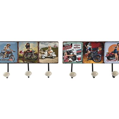 METAL WALL COAT RACK 40X7X18 4COLG, MOTORCYCLES 2 SURT. PP199929