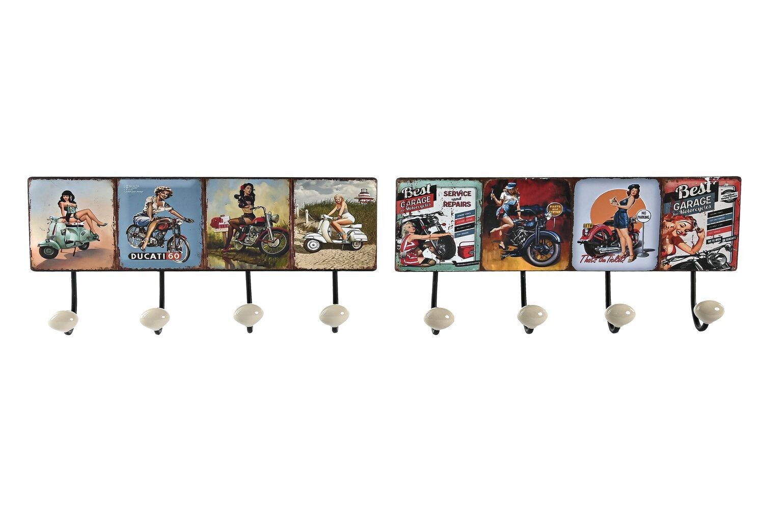 APPENDIABITI DA PARETE IN METALLO 40X7X18 4COLG, MOTO 2 SURT. PP199929