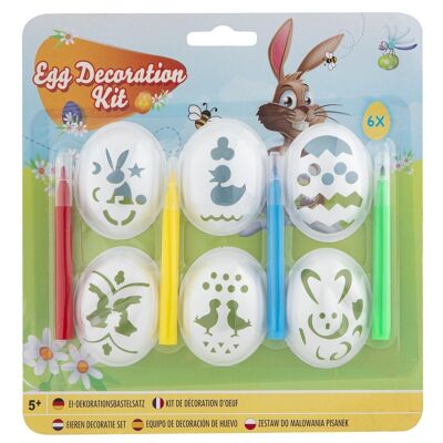 Kit para decorar huevos de Pascua - 6 plantillas y 4 rotuladores