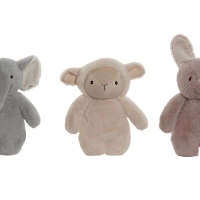 PELUCHE POLYESTER 20X20X25 ANIMAUX 3 ASSORTIMENT PE212995
