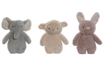 PELUCHE POLYESTER 20X20X25 ANIMAUX 3 ASSORTIMENT PE212995 1