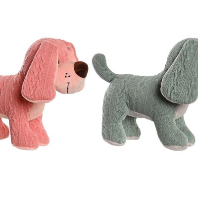 CHIEN PELUCHE POLYESTER 20X20X25 2 ASSORTIMENTS. PE205614
