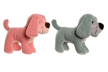 CHIEN PELUCHE POLYESTER 20X20X25 2 ASSORTIMENTS. PE205614 1