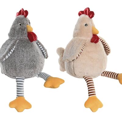 PELUCHE POLYESTER 20X20X28 POULES 2 ASSORTIES. PE206132