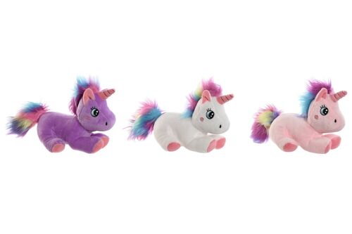 PELUCHE POLIESTER 21X11X13 UNICORNIO 3 SURT. PE212711