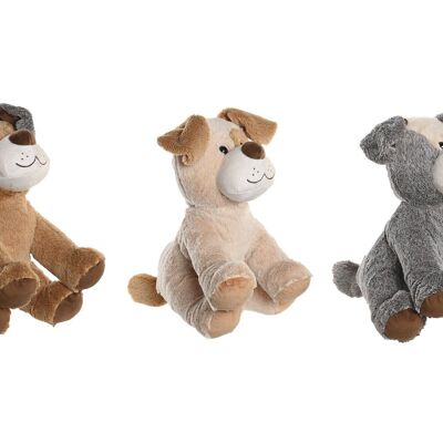 CHIEN PELUCHE POLYESTER 25X25X31 3 ASSORTIMENTS. PE206127