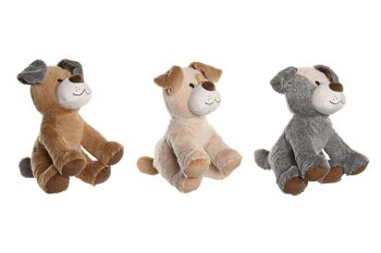 CHIEN PELUCHE POLYESTER 25X25X31 3 ASSORTIMENTS. PE206127 1