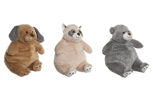 PELUCHE POLIESTER 25X25X35 ANIMAL 3 SURT. PE206128