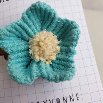 Barrette Fleurie bleue 2