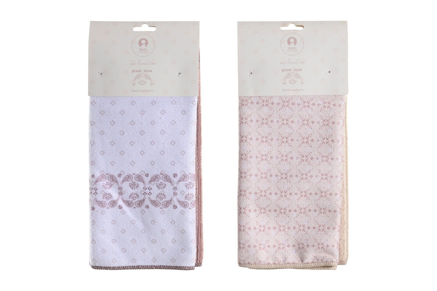 SET 2 PANNI MICROFIBRA 40X60X0,5 220GR, 2 ASSORTIMENTI. PC204214