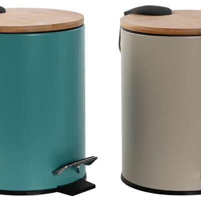 BAMBOO METAL TRASH BIN 17X21X22.5 3L 2 SURT. PB210130