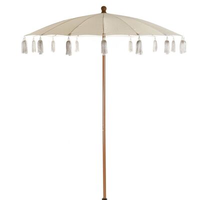 PARASOL METAL COTON 170X170X230 FRANGES BEIGE MB178831