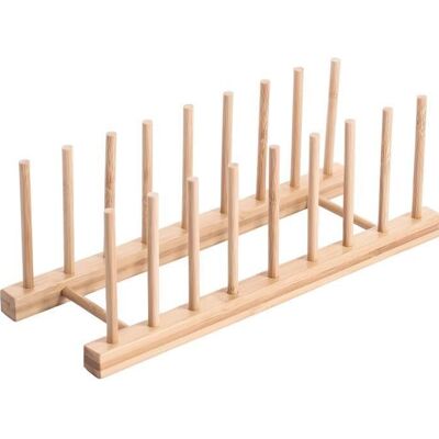 Organizador Bambu 33X12X10 12Pl, Platos Natural PC205349