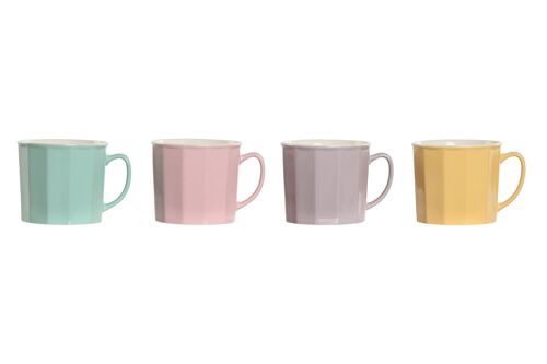 Mug Porcelana New Bone 10X9,6X8,5 370Ml 4 Surt. PC211446