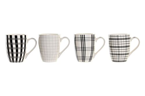 Mug Porcelana New Bone 11,5X8,3X10,5 340Ml 4 Surt. PC201112