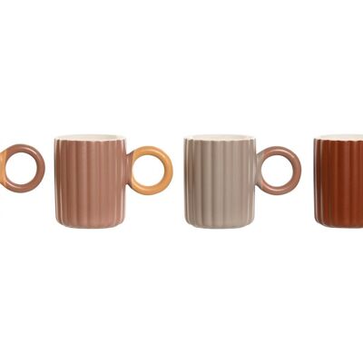 NEW BONE PORCELAIN MUG 14X8X10.3 375ML, 4 SURT. PC212592