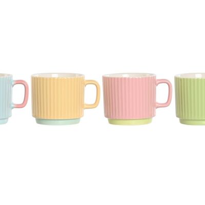 TASSE EN PORCELAINE OS NOUVELLE 11X8,5X7,5 230ML.   4 SURT. PC211445