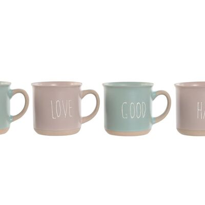 Mug Set 4 Gres 9,7X7X9,2 355Ml Rosa PC210530