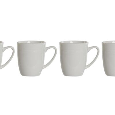 Mug Set 4 Porcelana 12X10X9 330Ml Blanco PC208146
