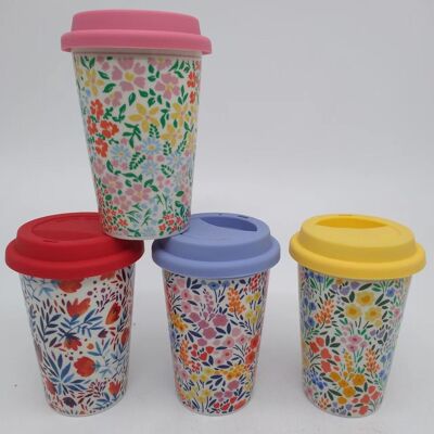 PORCELAIN MUG 10X10X14 400 ML, FLORAL 4 ASSORTMENTS. PC205115