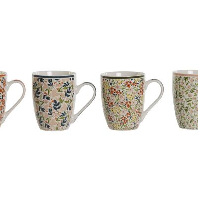 MUG PORCELANA 11,5X8,3X10,5 340ML FLORAL 4 SURT. PC207761