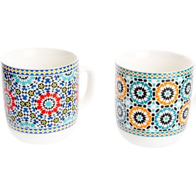 Mug Porcelana 11,5X8,5X10 380Ml Azulejos 2 Surt. PC205104