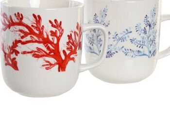 MUG PORCELAINE 11.5X8.5X10 380ML, CORAIL 2 ASSORTIMENTS. PC204209 2